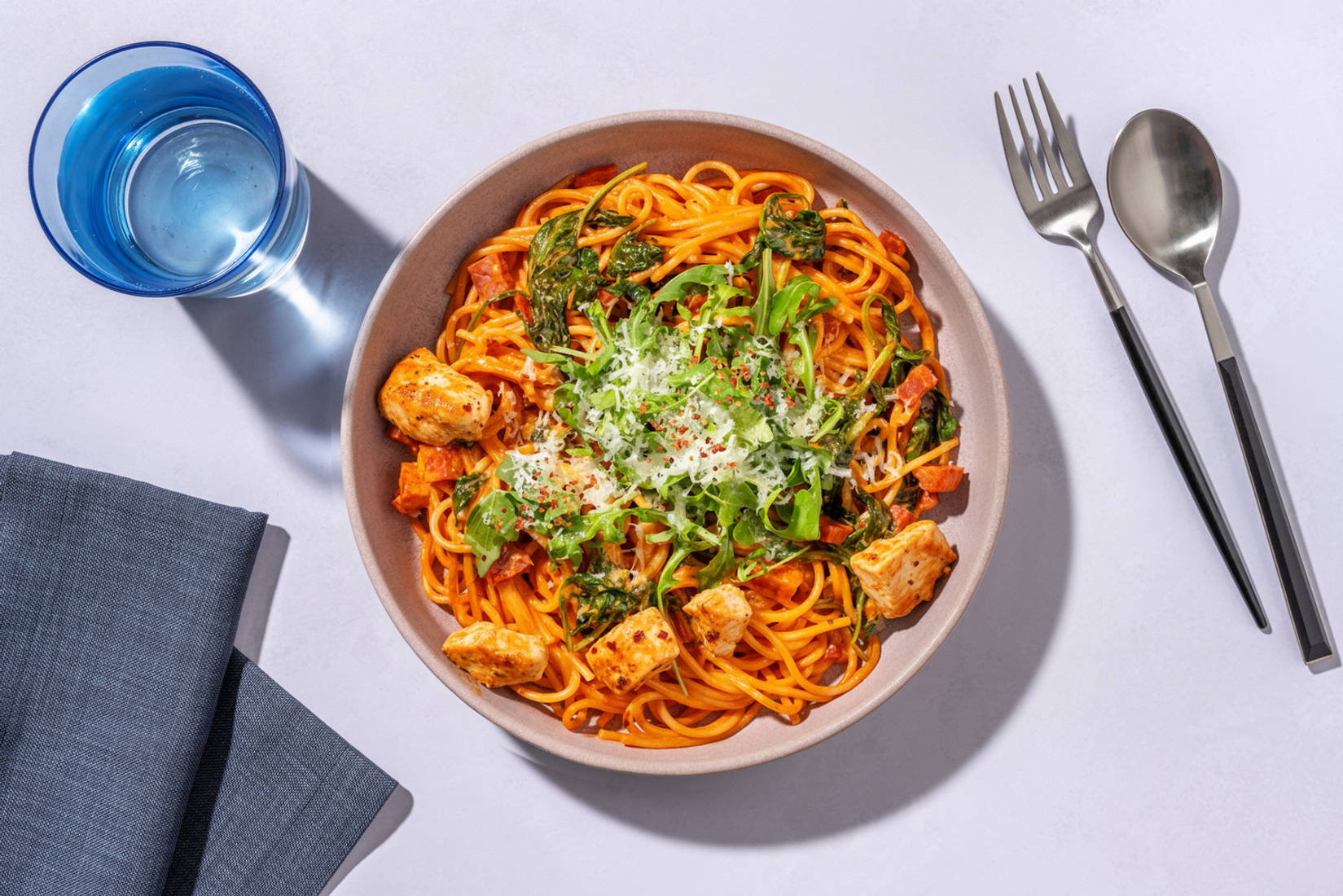 Super Quick Chicken, Chorizo and Tomato Spaghetti