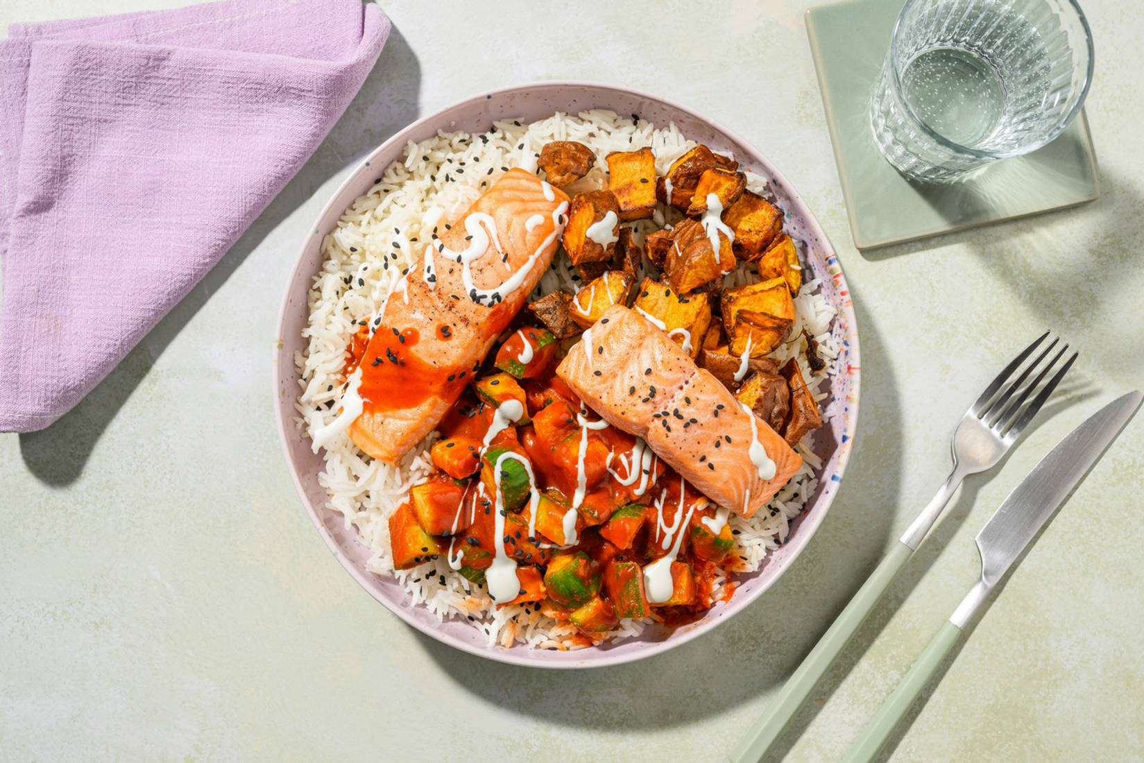 Gochujang Double Salmon Poke Bowl