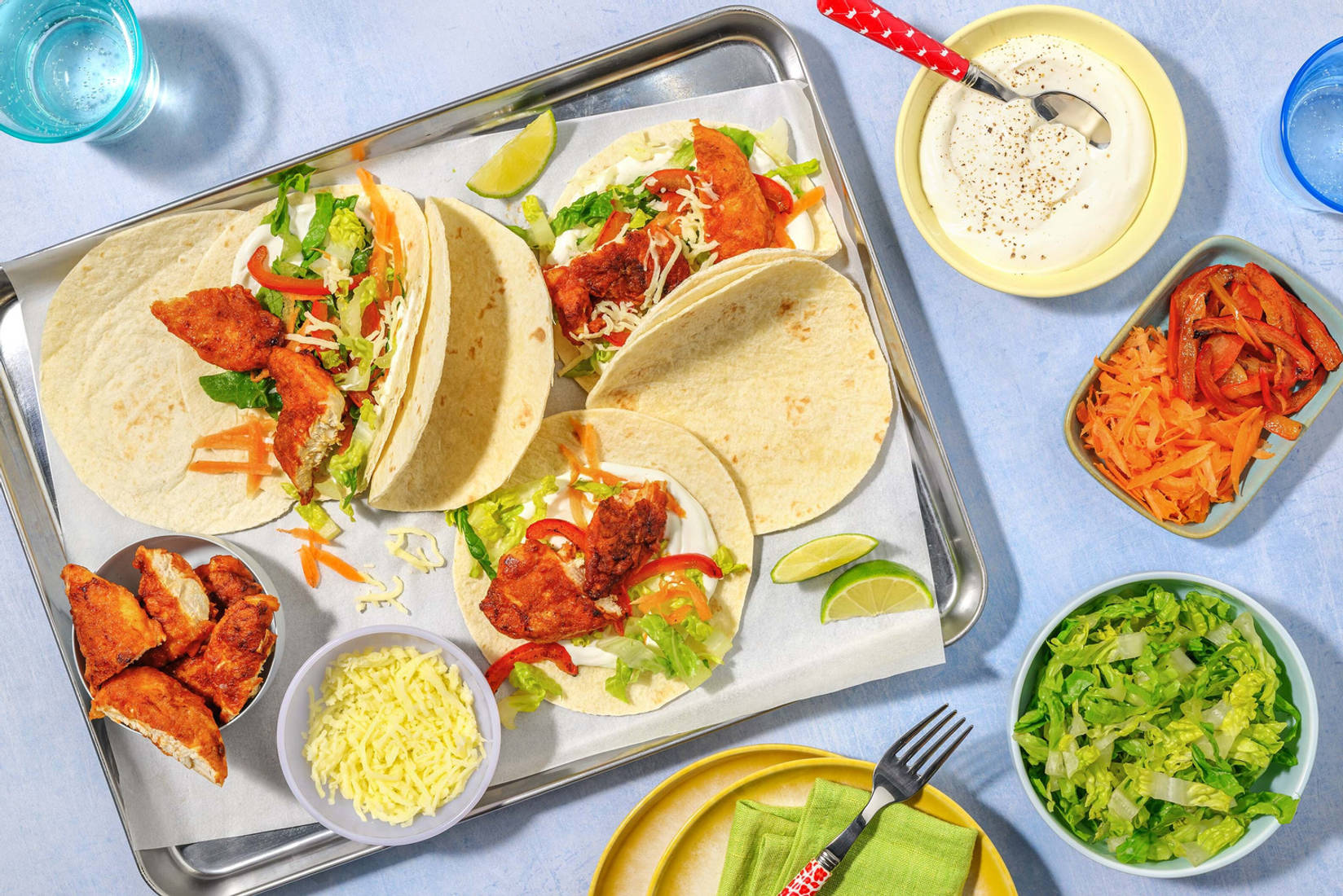 Taco-Night mit knusprigem Hühnchen