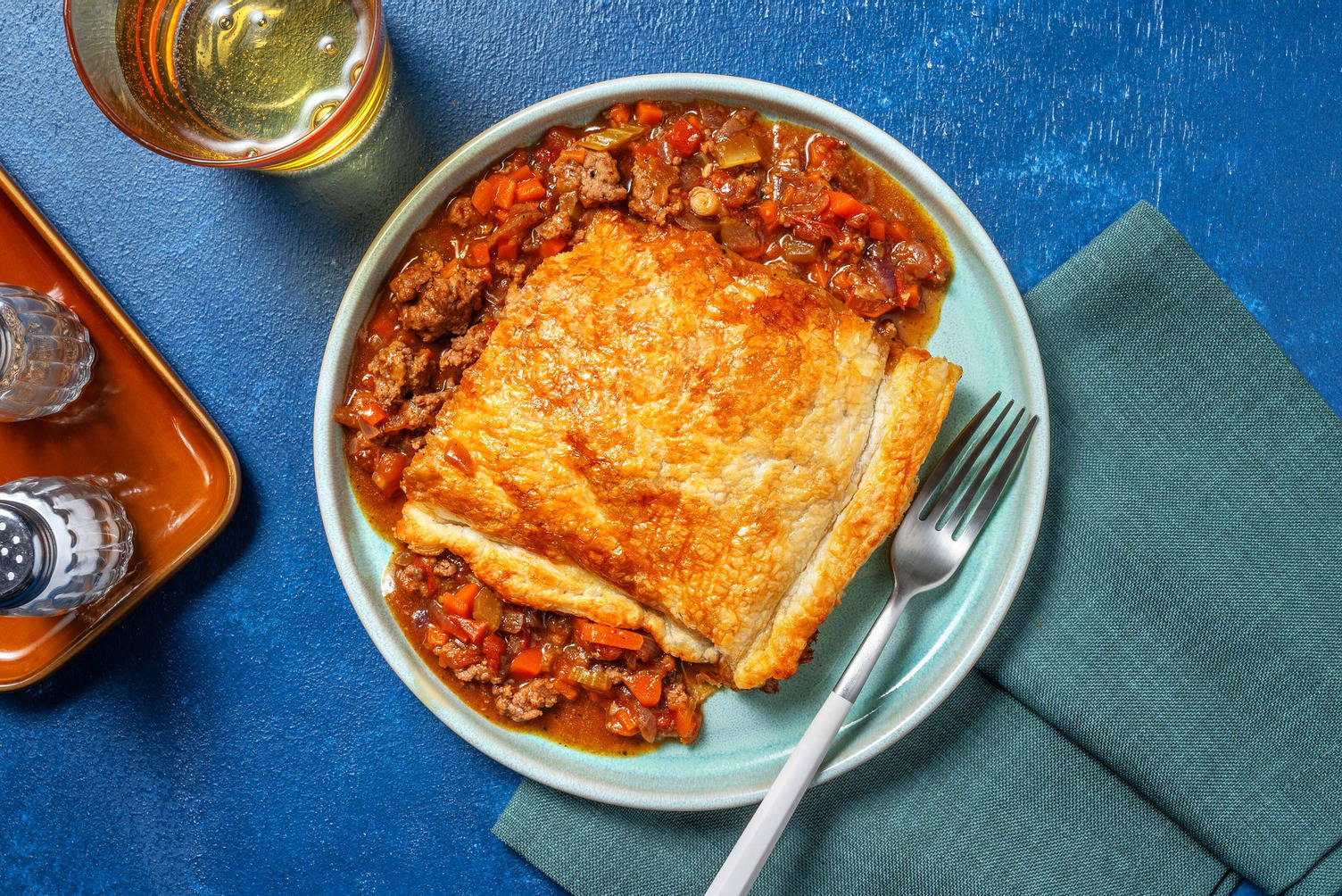 Tourte au haché de porc & bœuf aux épices BBQ