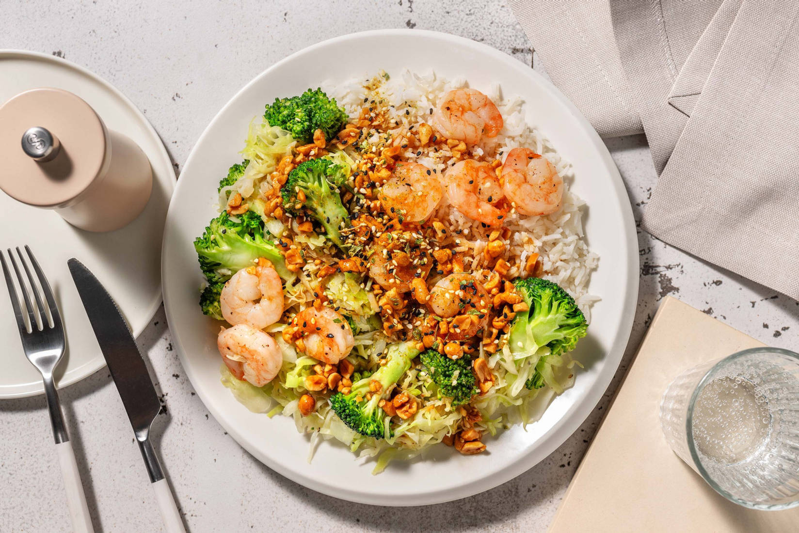 Crevettes en vinaigrette au gingembre et citron vert