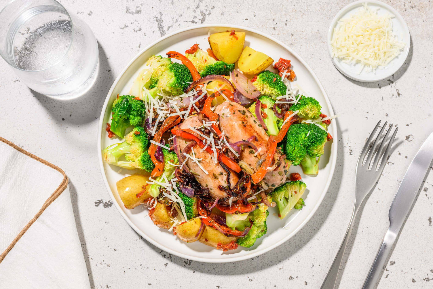 Saucisses de poulet et Parmigiano Reggiano