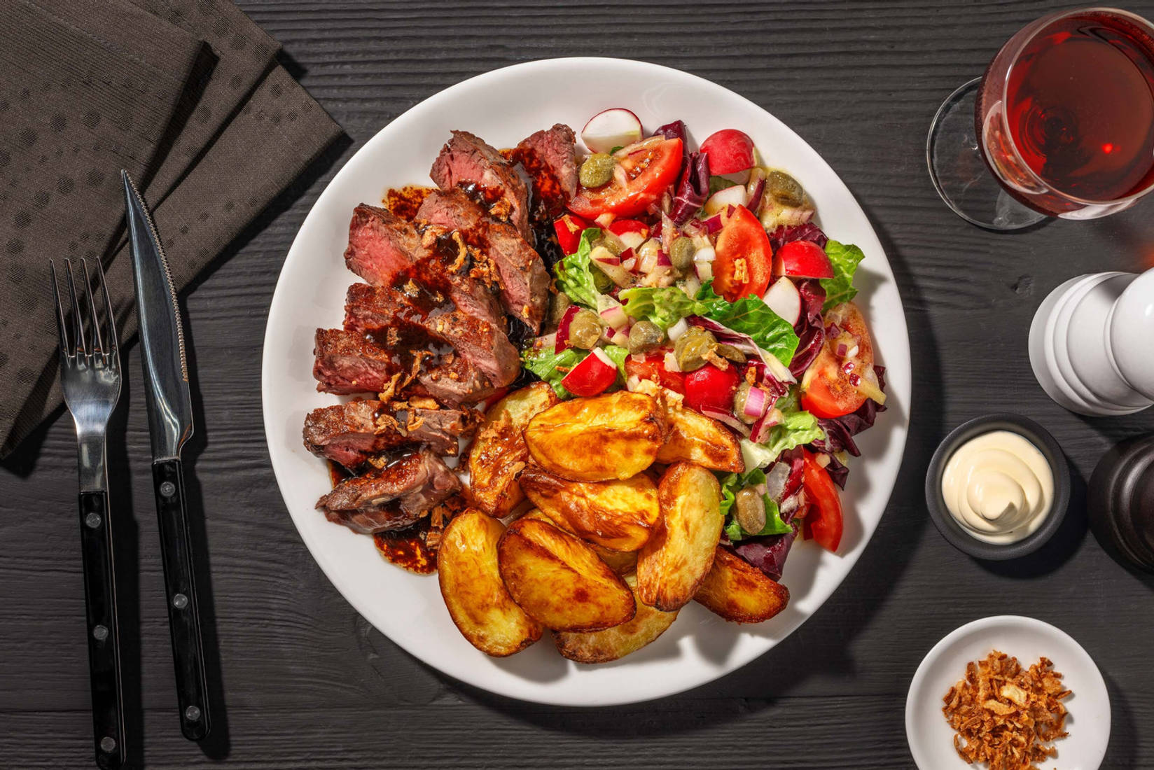 Tournedos deluxe met aardappelwedges
