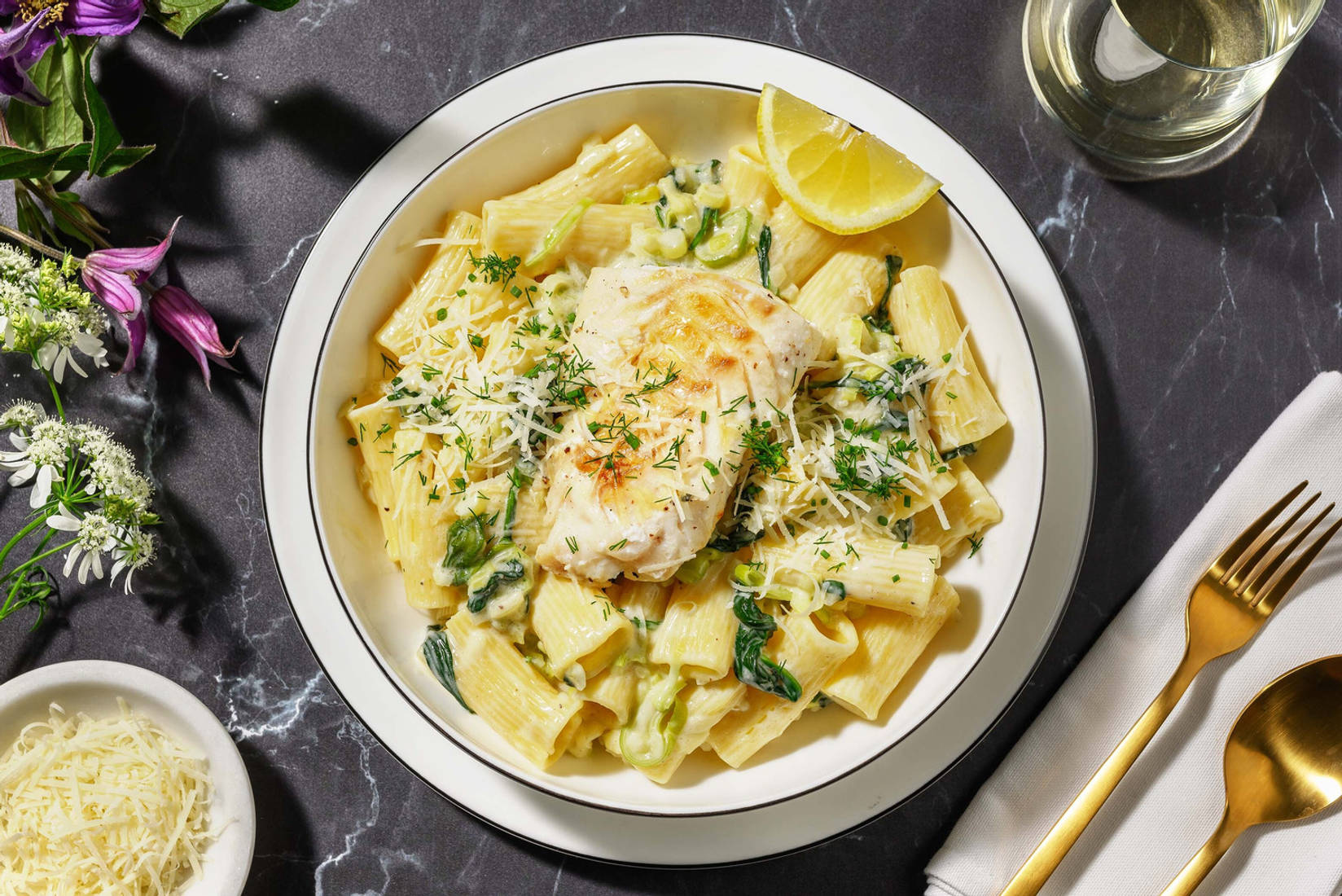 Cabillaud et rigatoni fraîches