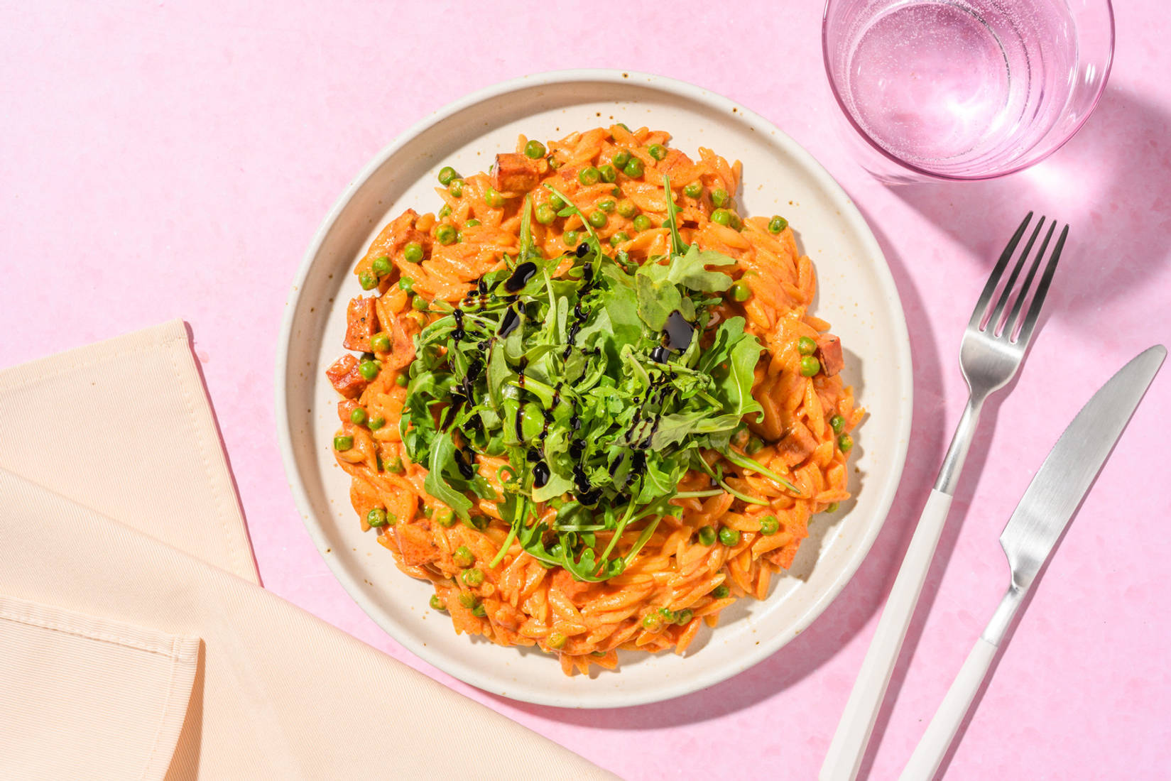 Speedy Chorizo and Pea Orzo