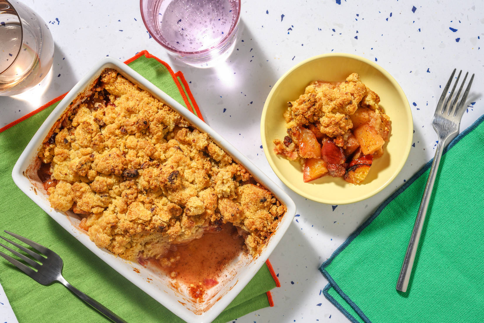 Nectarine and Apple Cinnamon Crumble