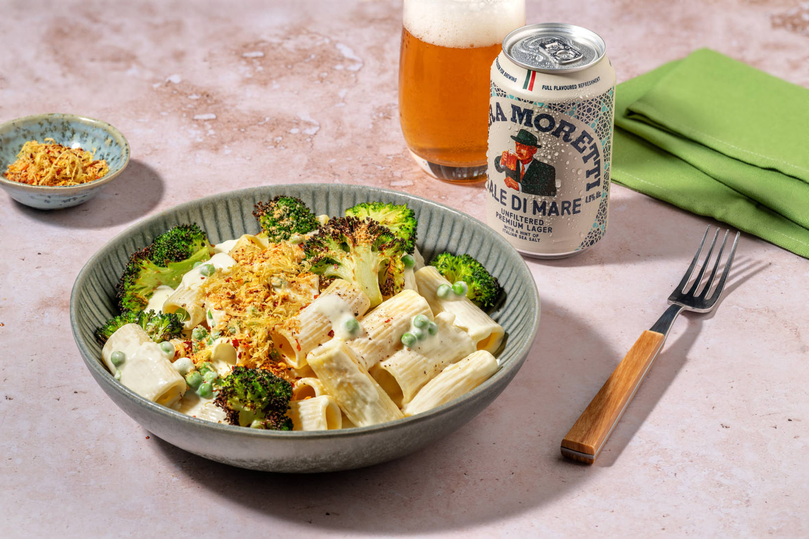 Creamy Lemon Rigatoni and Roasted Broccoli