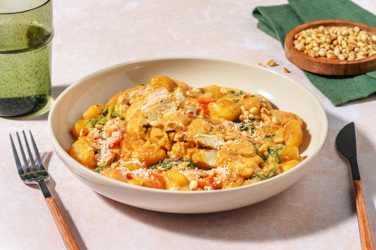 Gyldenstegt kylling på cremet gnocchi