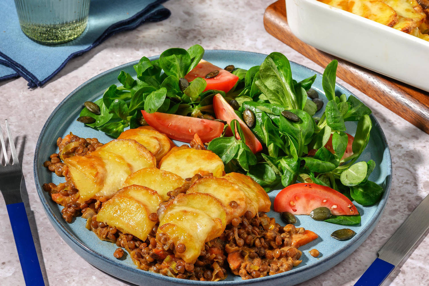 Linzenschotel met kaas