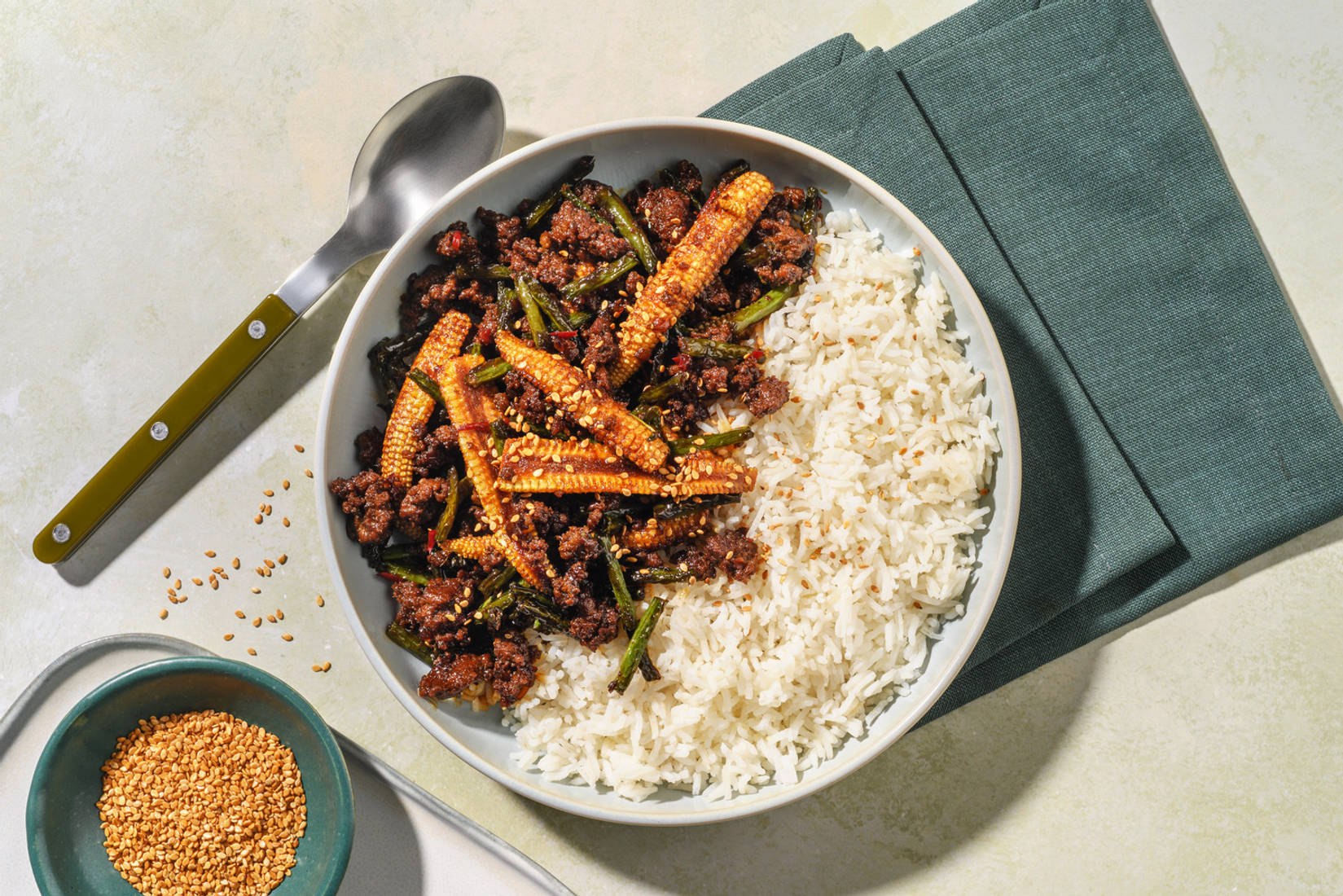 Sticky Thai Style Beef Rice Bowl