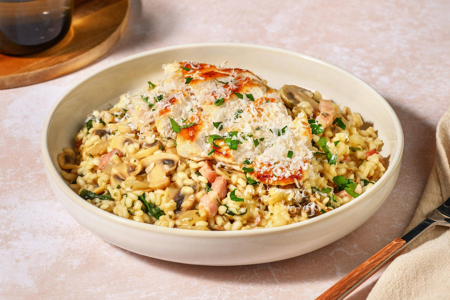 Kylling- og sjampinjongrisotto