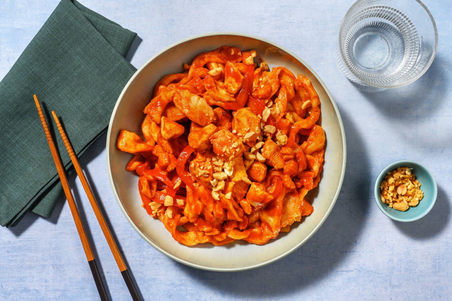 Gochujang Chicken and Homemade Scissor-Cut Short Noodles