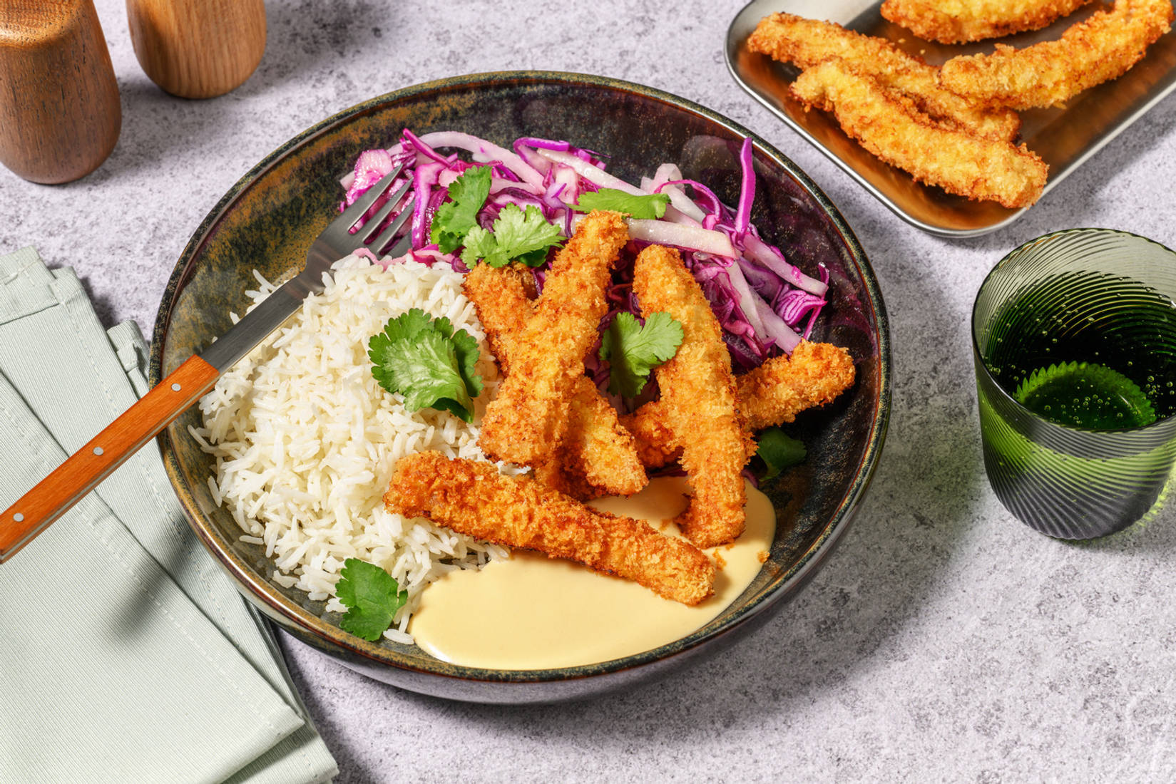 Asiatisk paneret svineschnitzel