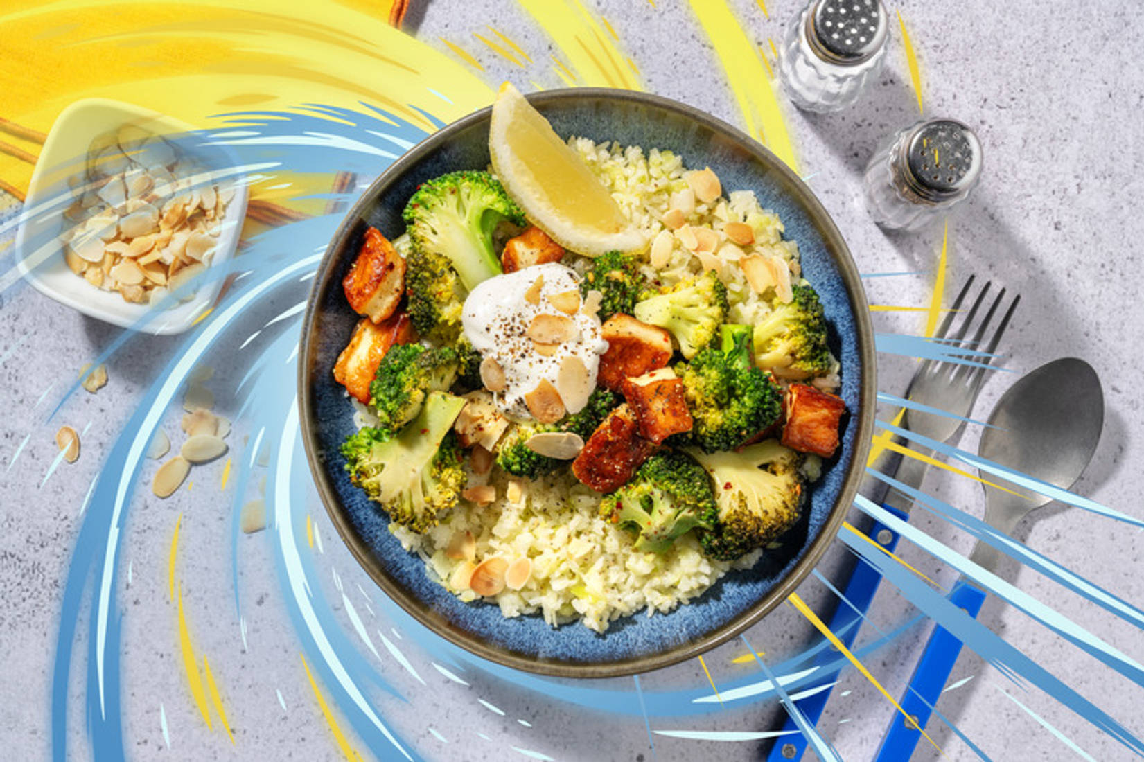 Salat mit Brokkoliröschen inspiriert von Mega-Bisaflor