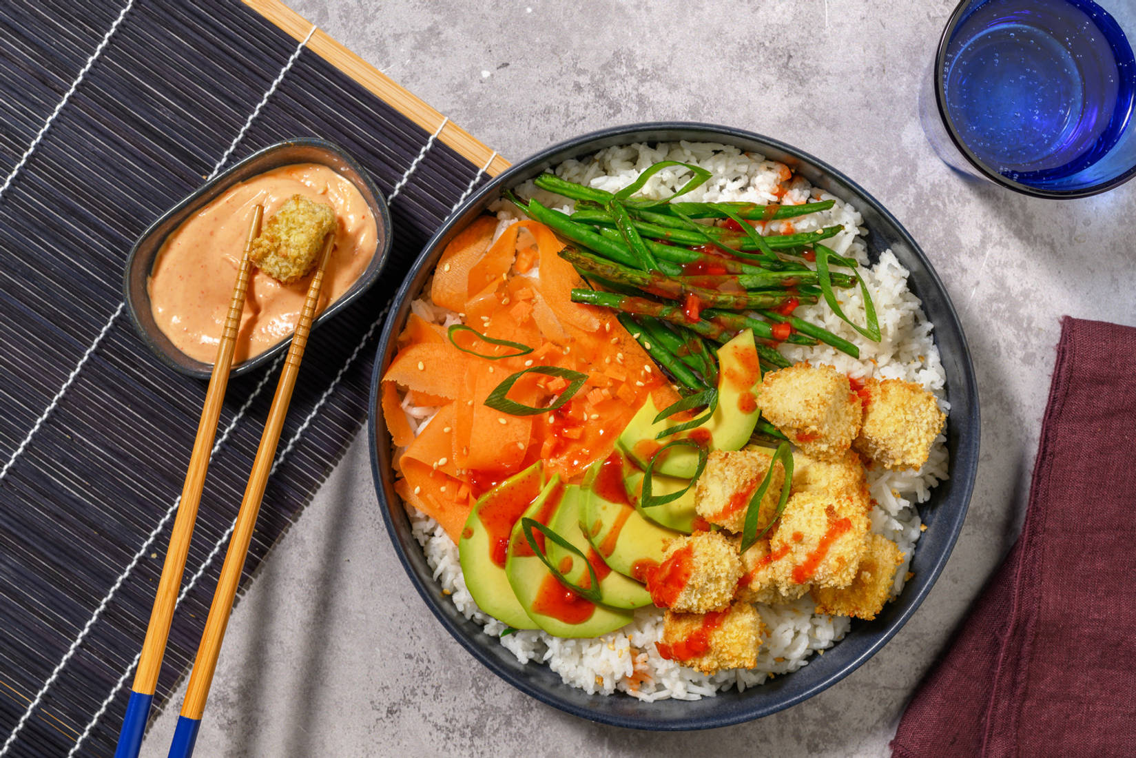 Krispig "bang bang tofu"