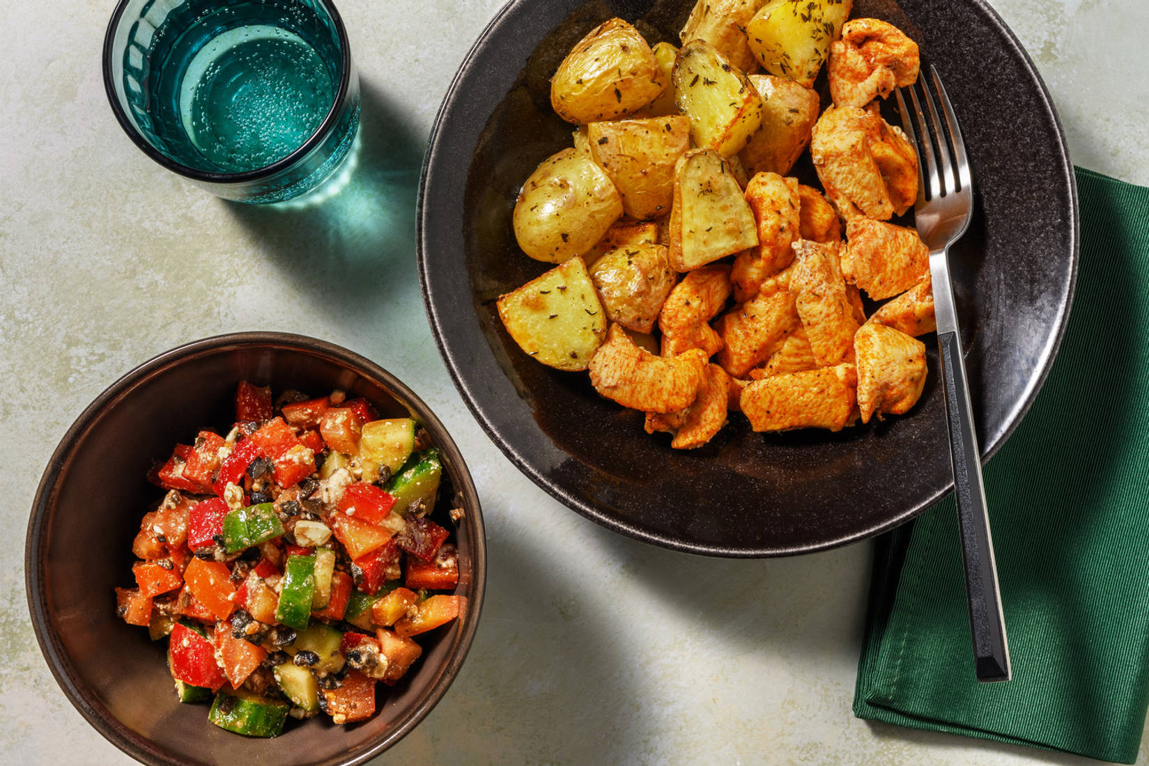 Baked Chicken and Greek Salad