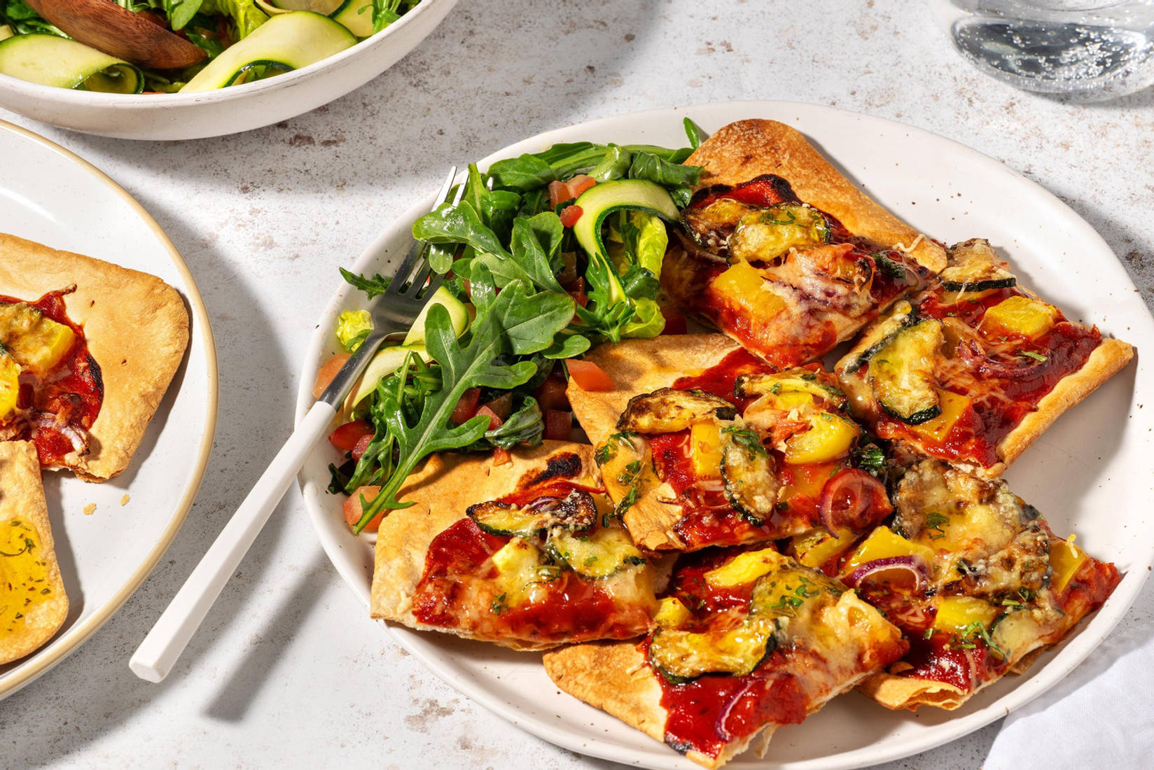 Flammekueche courgette-mozzarella