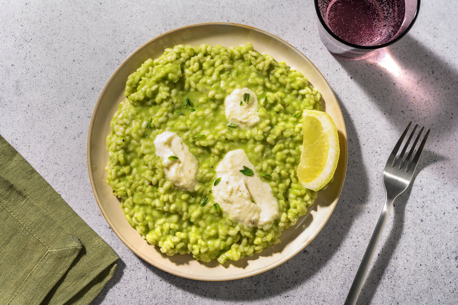 Risotto cremoso ai piselli e mozzarella di bufala Dop