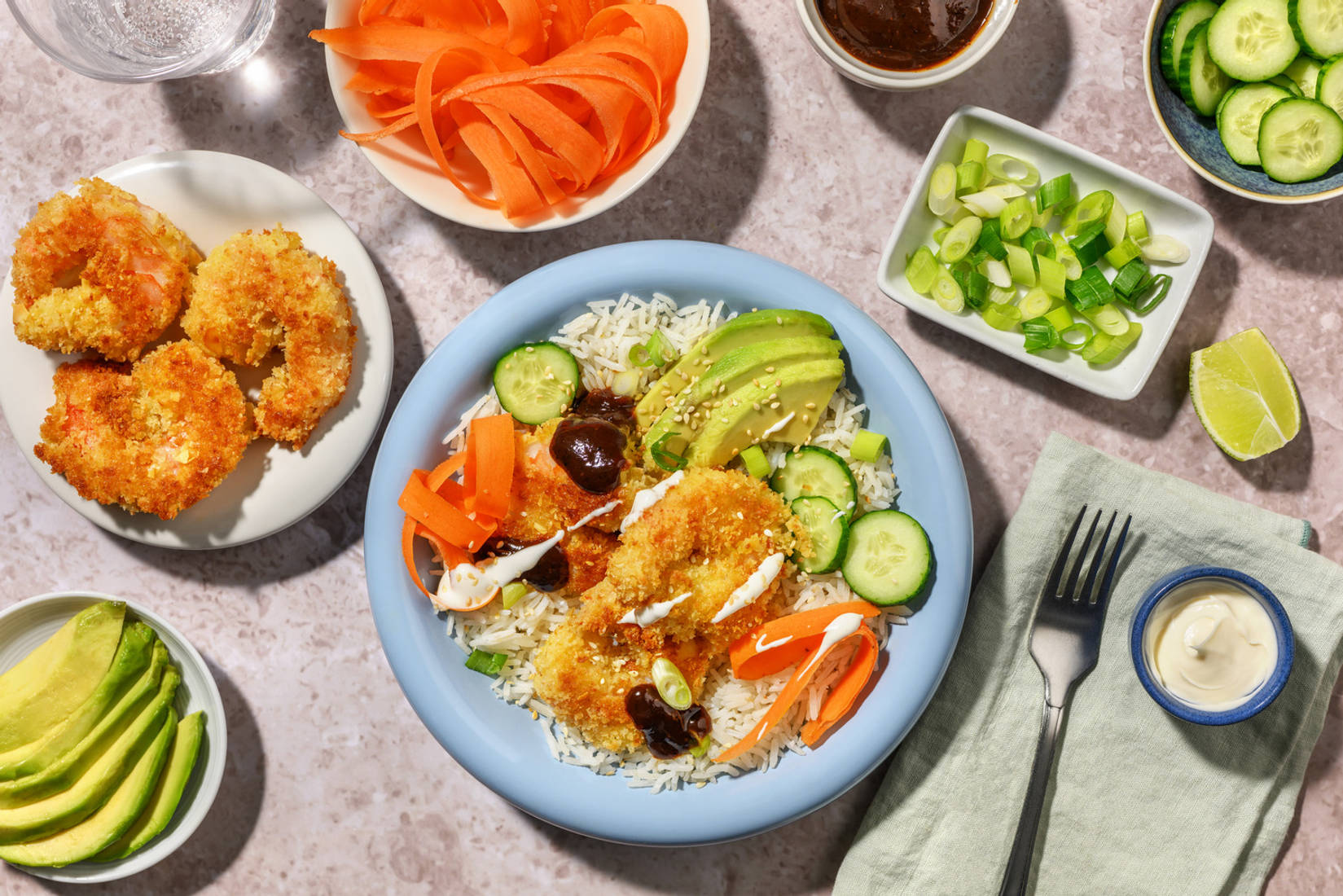 Japansk räkbowl med avokado