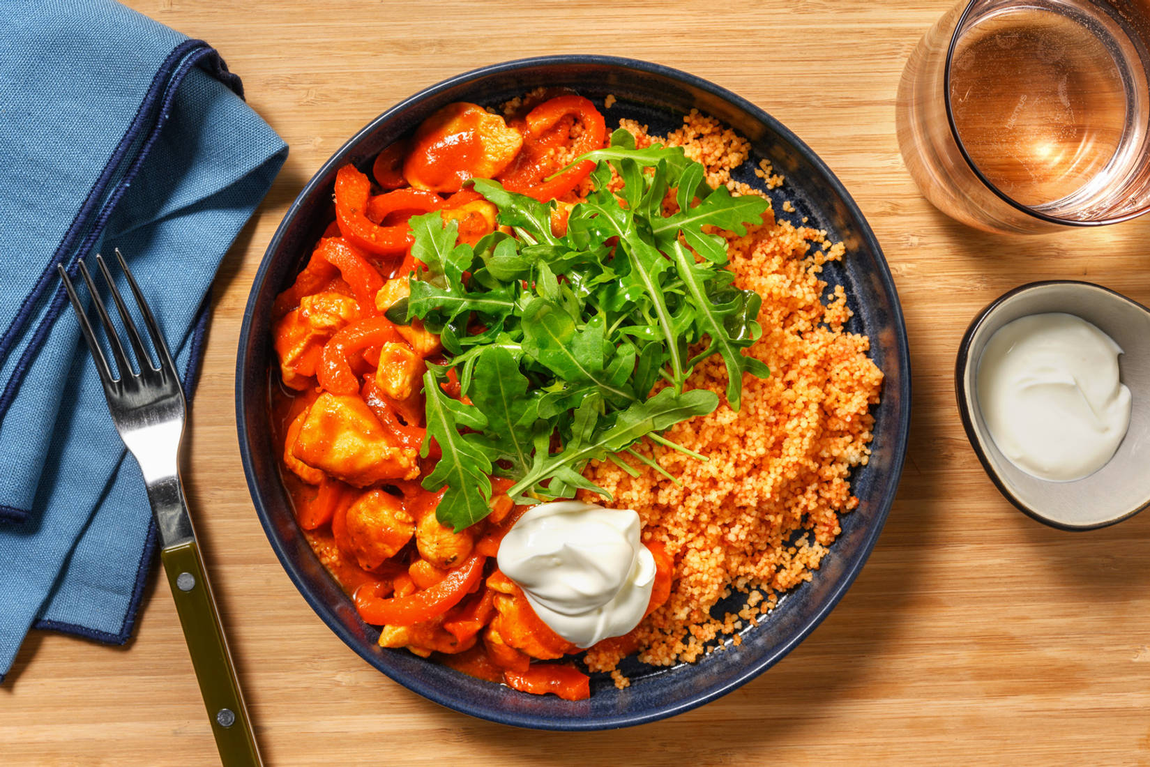 Tex-Mex Style Smoky Double Chicken Couscous Bowl