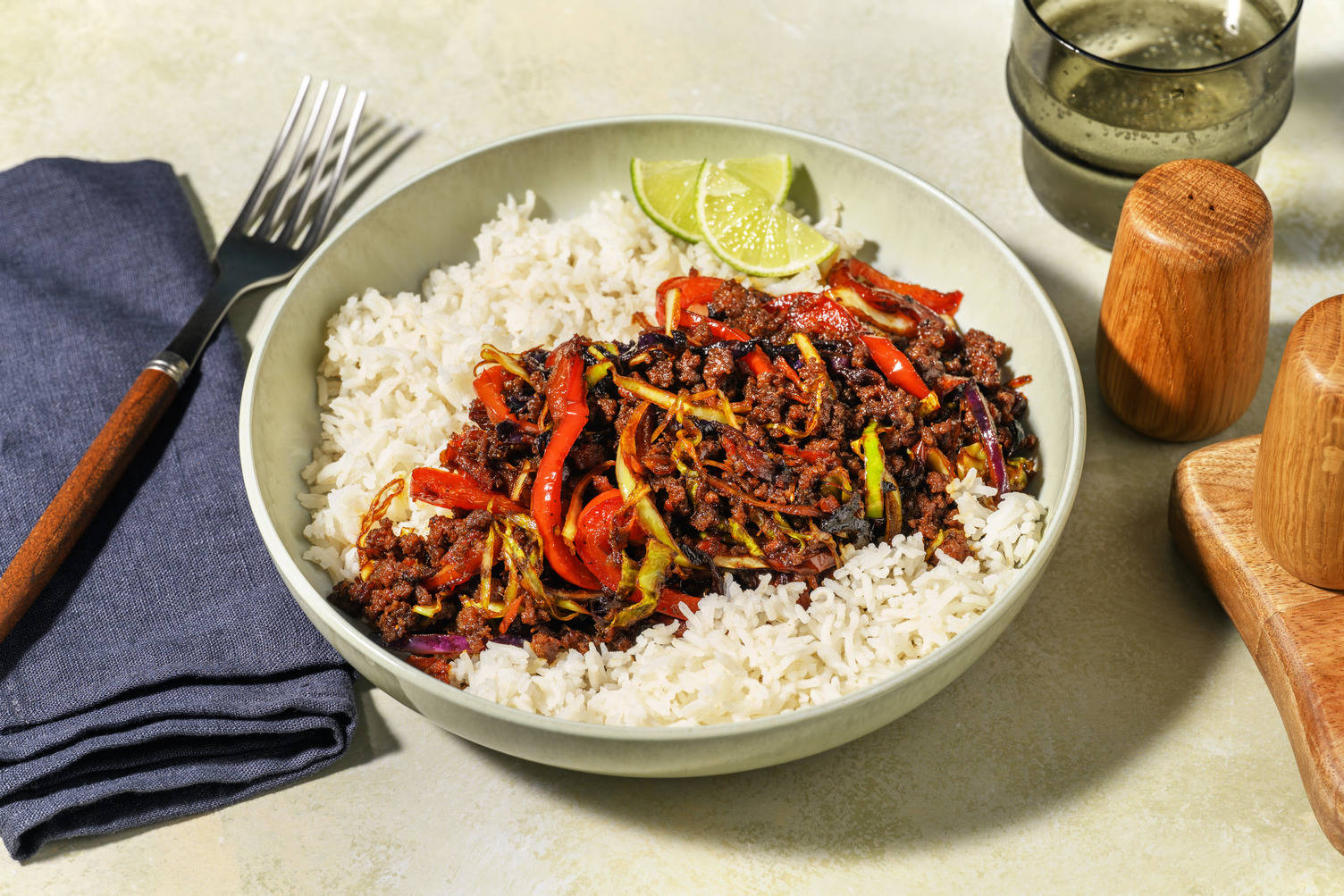 Sticky Honey Indonesian Style Beef Rice Bowl