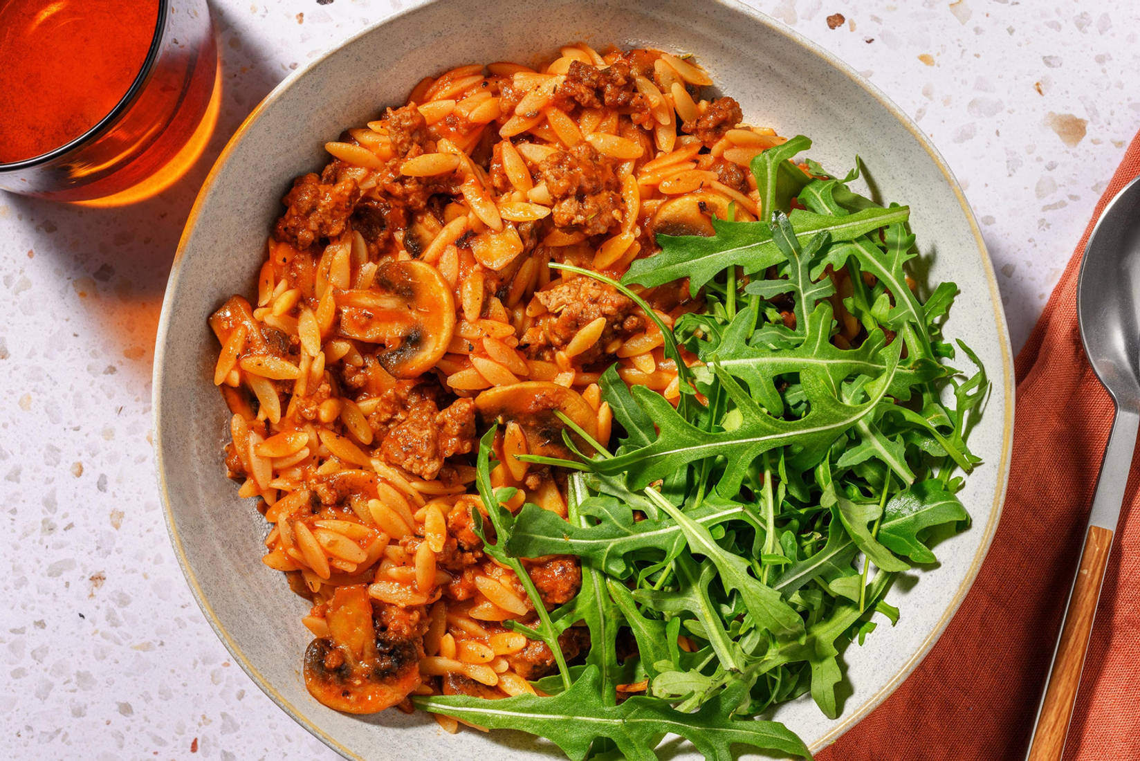 Easy Beef Bolognese Orzo