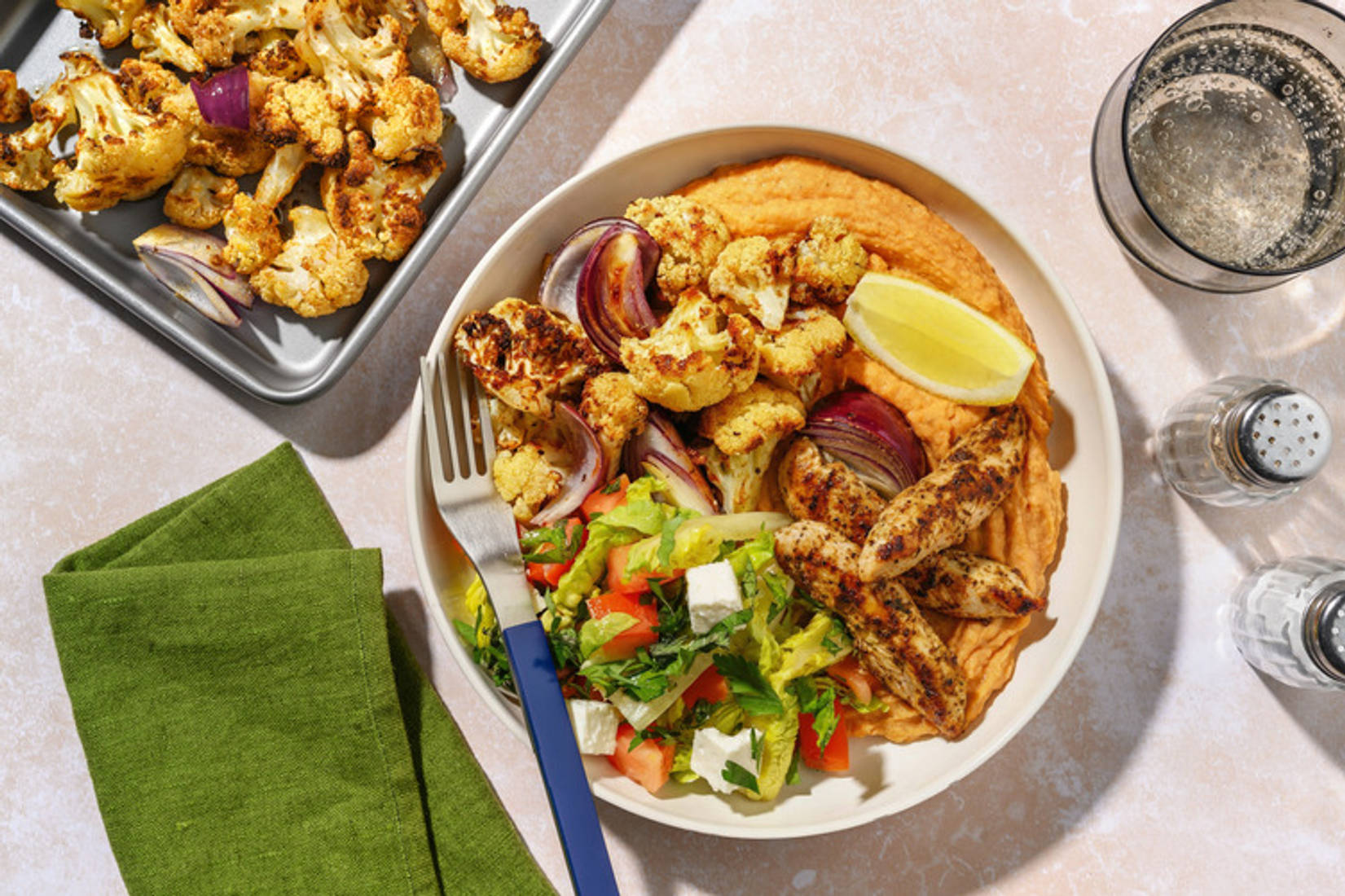 Röst-Blumenkohl mit extra Bio-Hähnchen