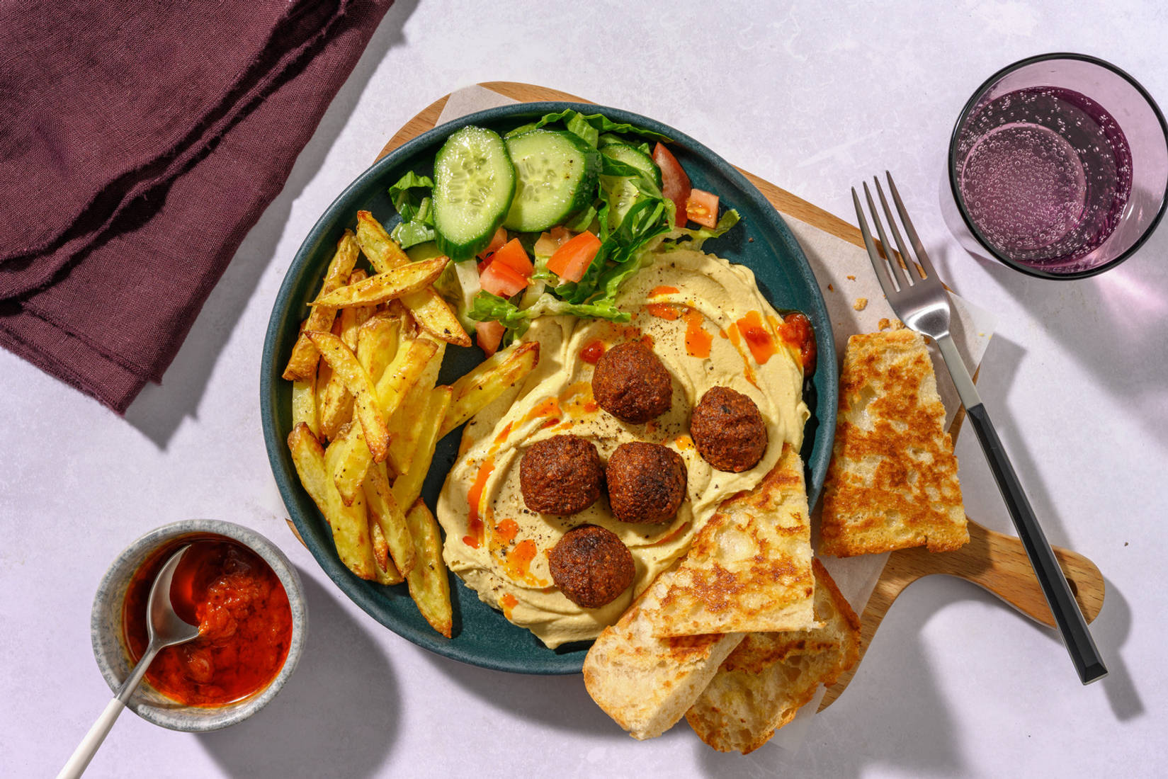 Falafel, Houmous and Paprika Butter