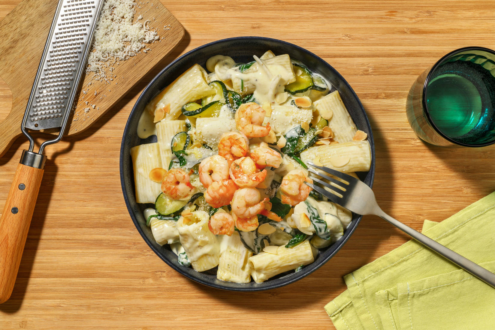 Creamy Citrus Prawn and Courgette Rigatoni