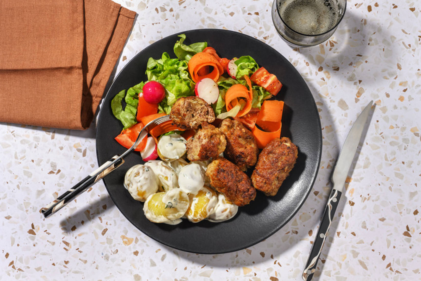 Beef Frikadeller and Potato Salad