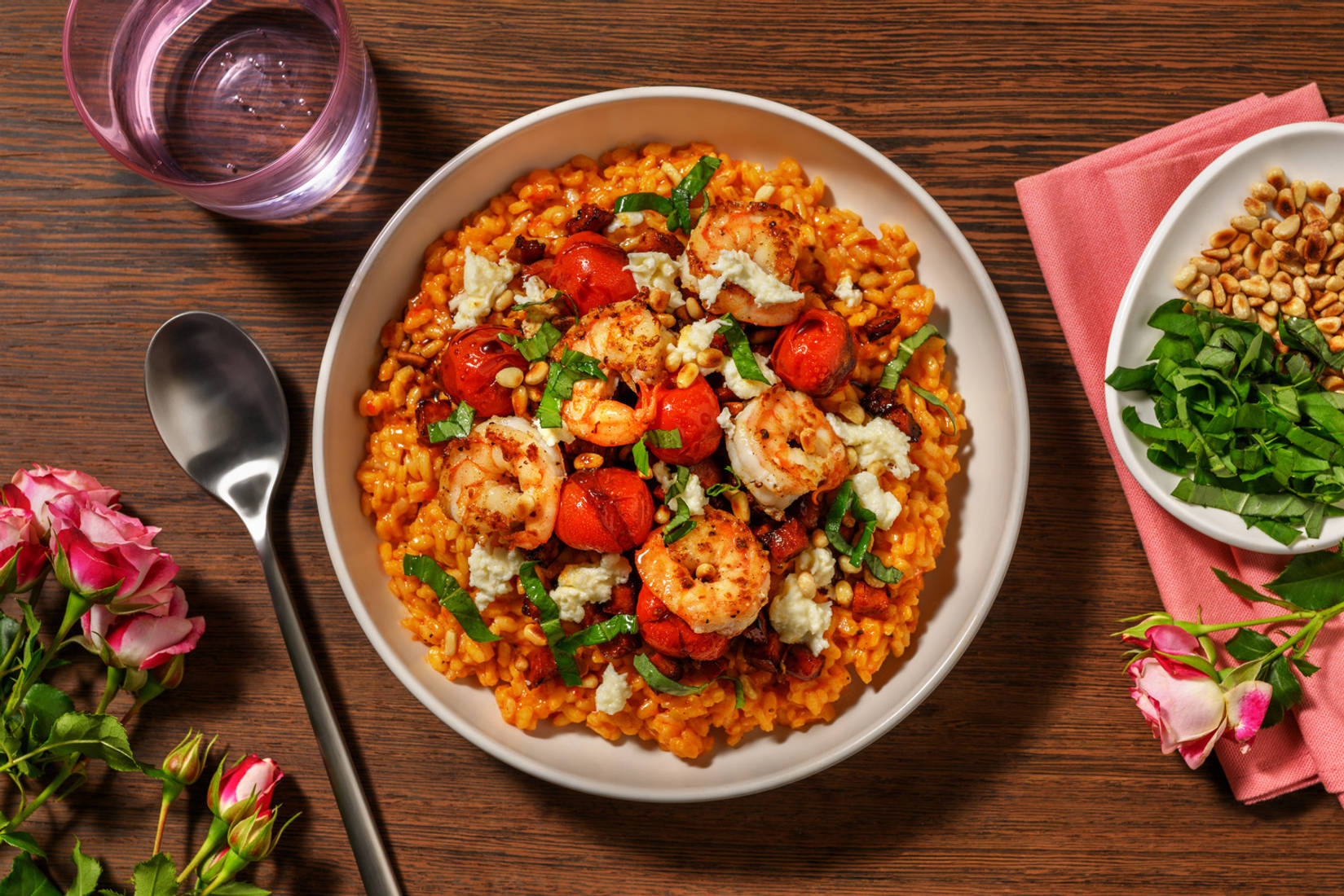 Capreserisotto på räkor och chorizo