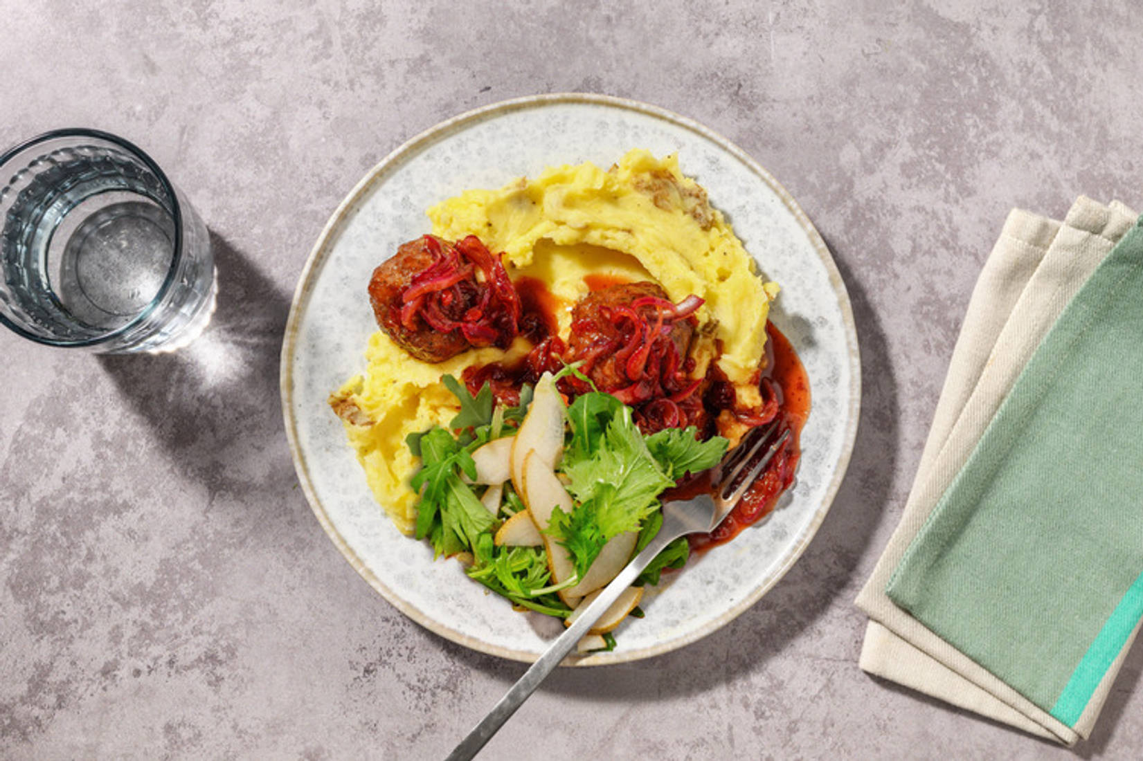 Rosemary Pork Meatballs and Mash