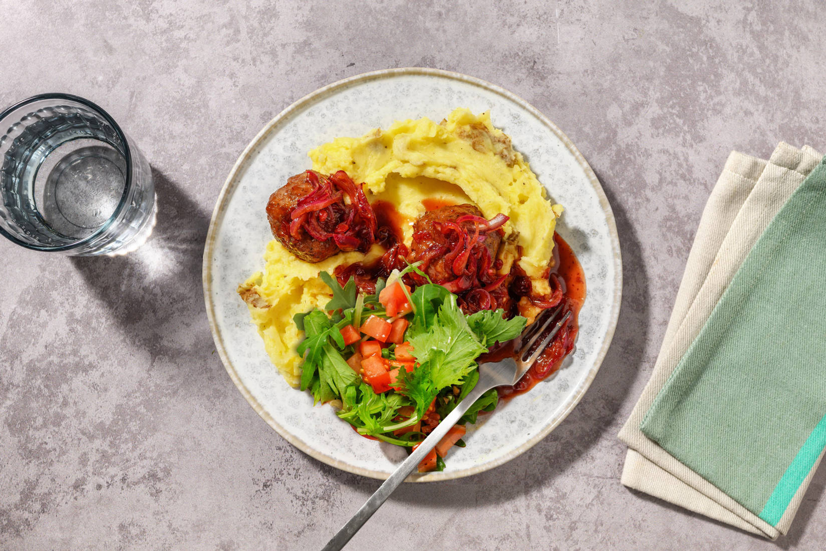 Rosemary Beef Meatballs and Mash
