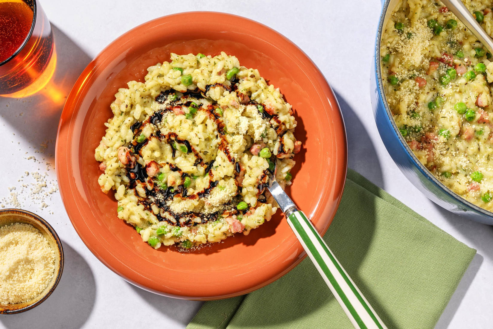 Oven-Baked Bacon and Pea Risotto