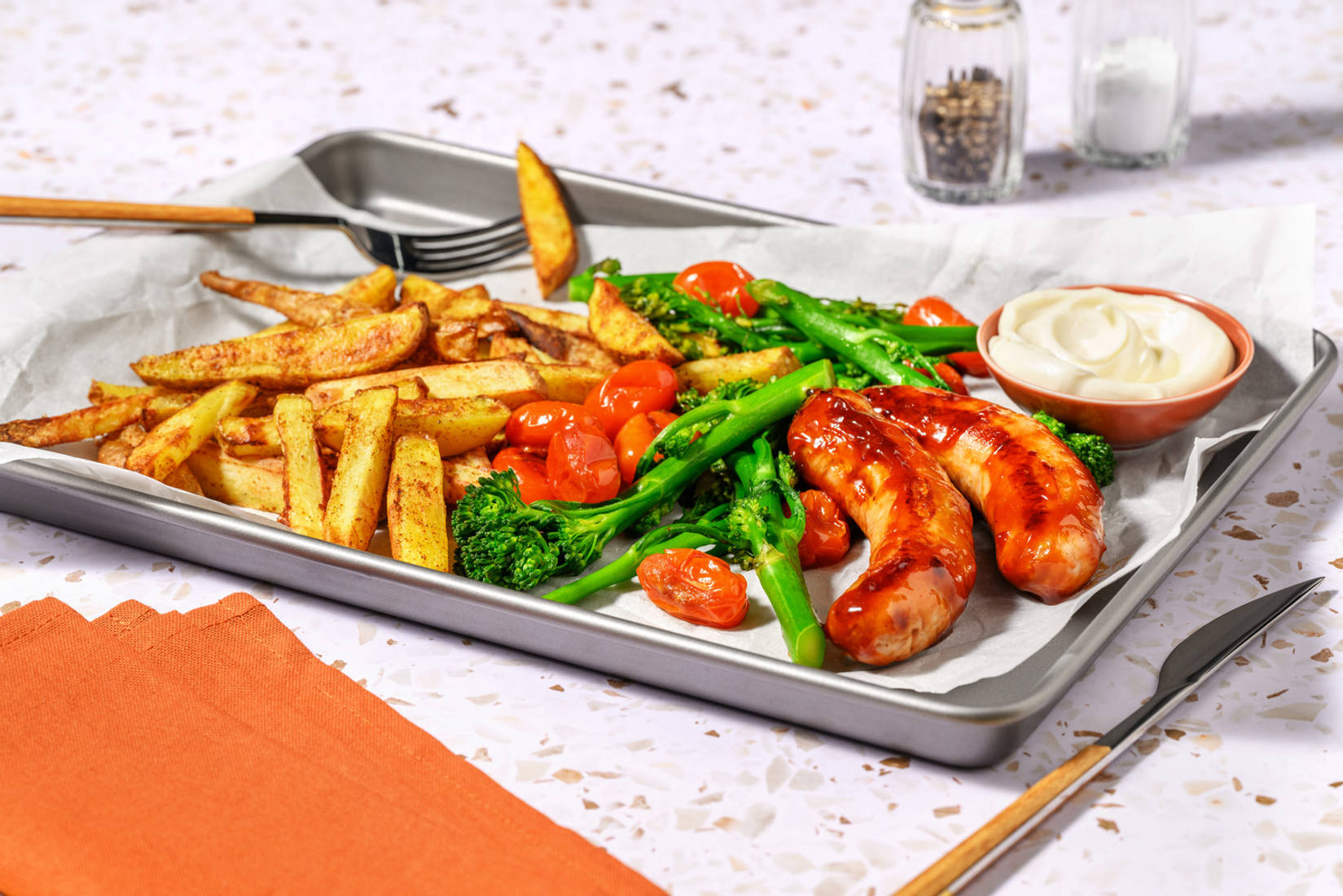 BBQ Glazed THIS™ Isn't Pork Sausage Traybake