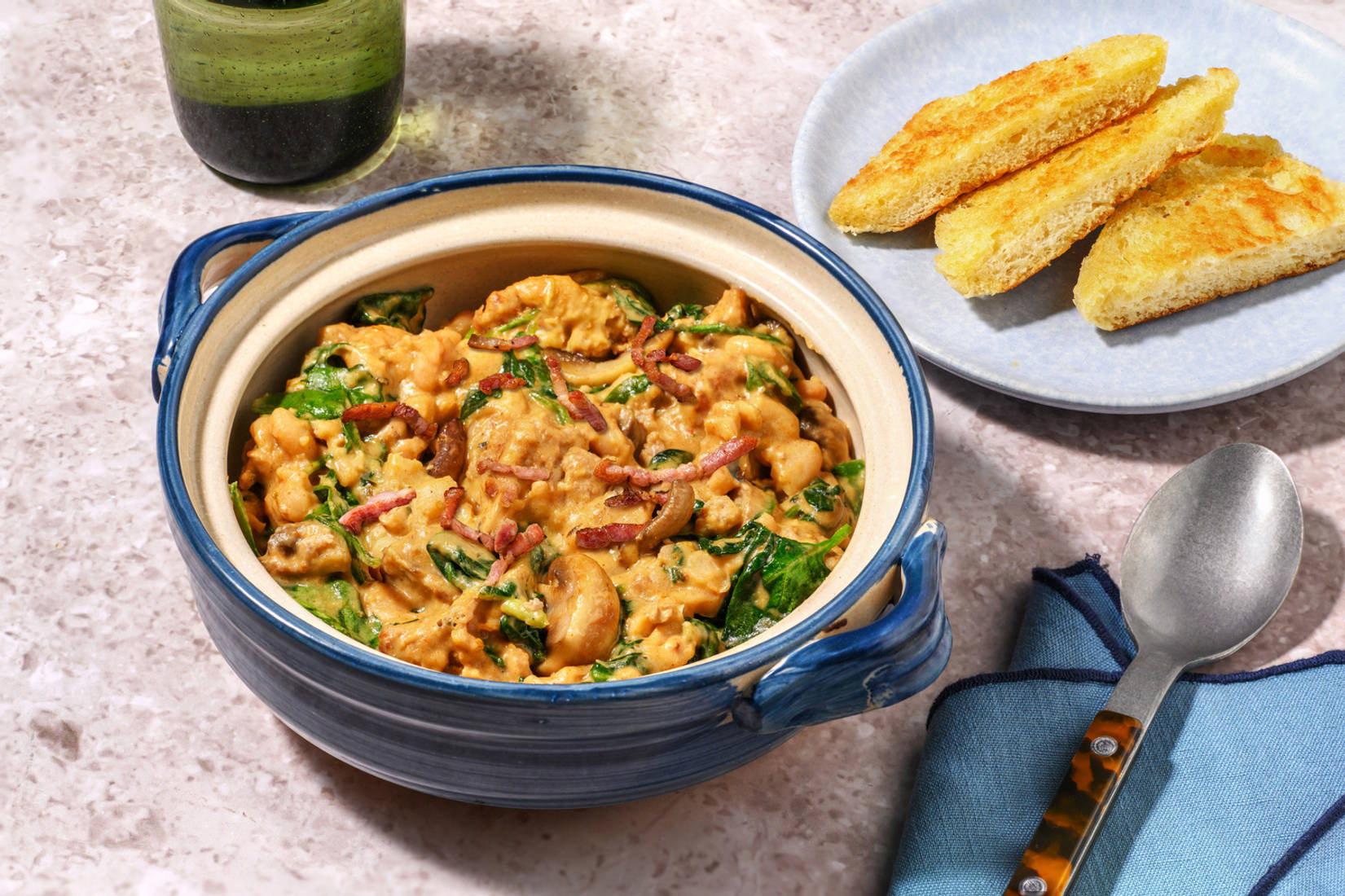 One Pot Sausage, Bacon, Mushroom and Bean Cassoulet