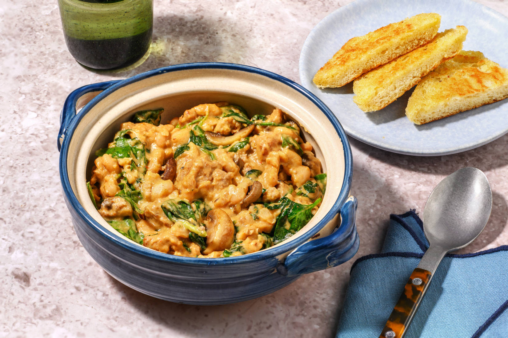 One Pot Sausage, Mushroom and Butter Bean Cassoulet