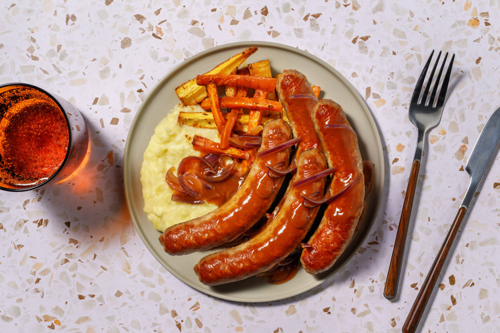 Double Cumberland Sausages and Mash