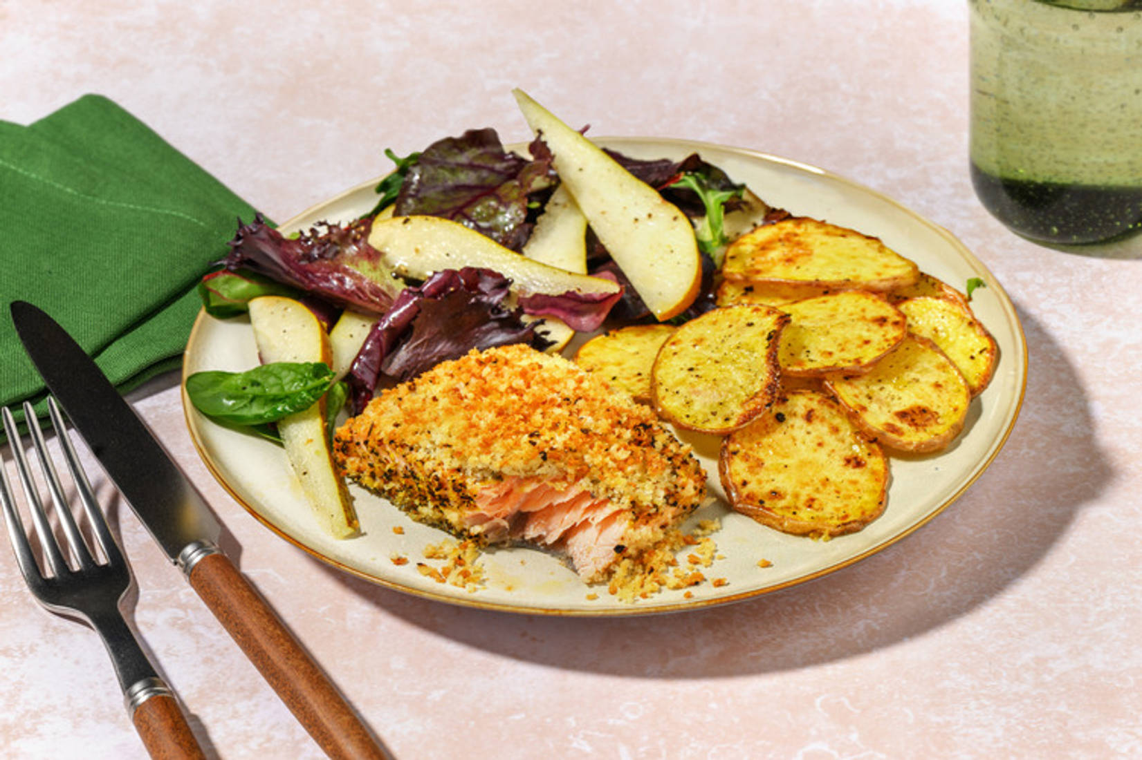 Crumbed Chicken & Golden Potato Rounds