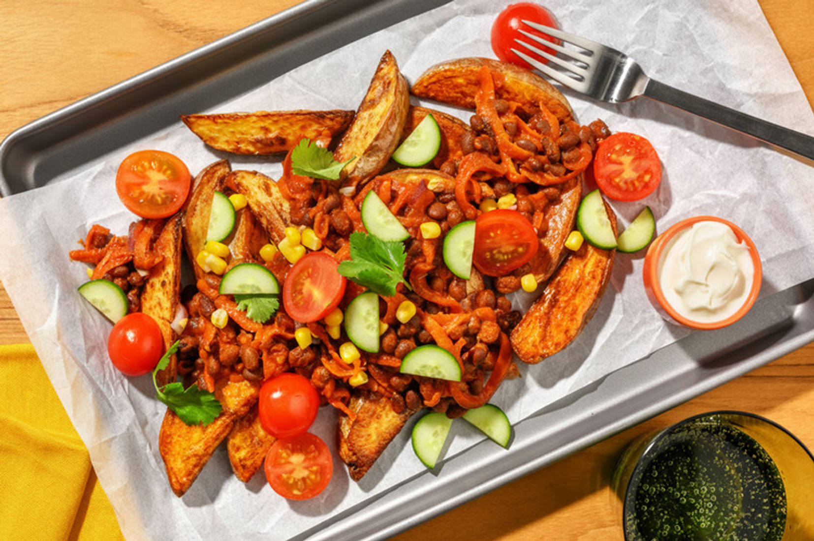 Mexican Bean, Bacon & Veggie Loaded Wedges