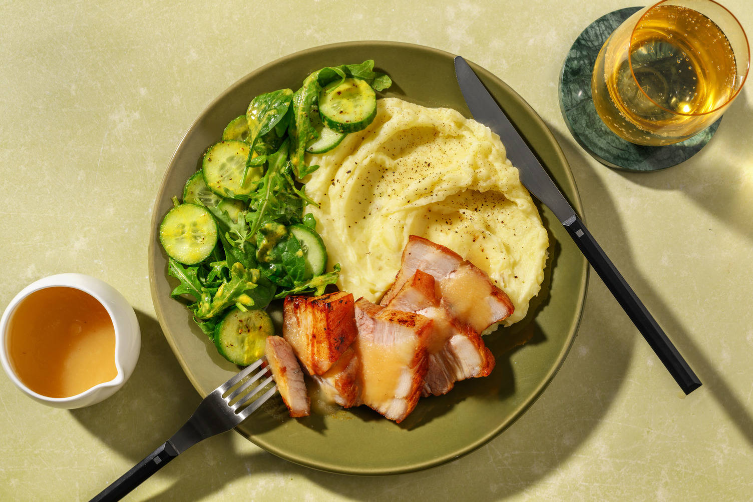 Quick Prep Double Roast Pork Belly & Apple Sauce