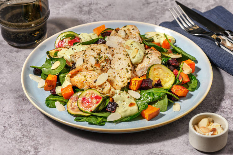 Double Baked Garlic-Herb Chicken & Beetroot Medley