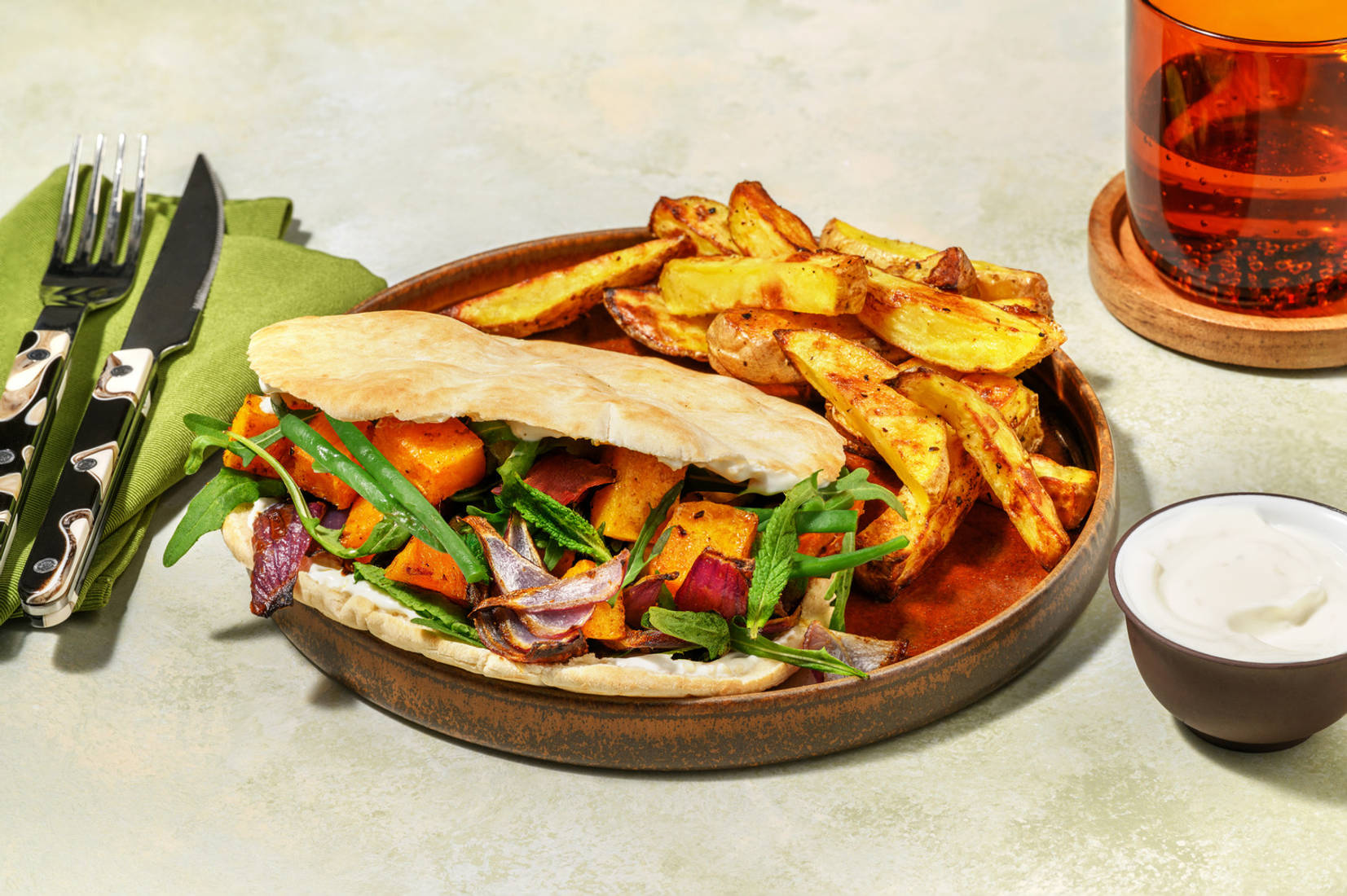 Loaded Chermoula Roast Veggie Pita Pockets