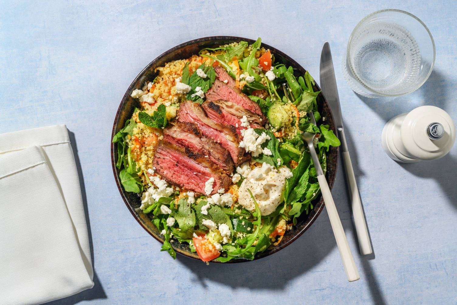 Double Dukkah-Spiced Beef Rump & Carrot Couscous