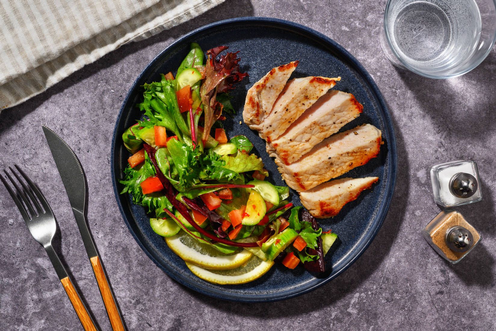 Pork Steak & Zingy Tomato Salad