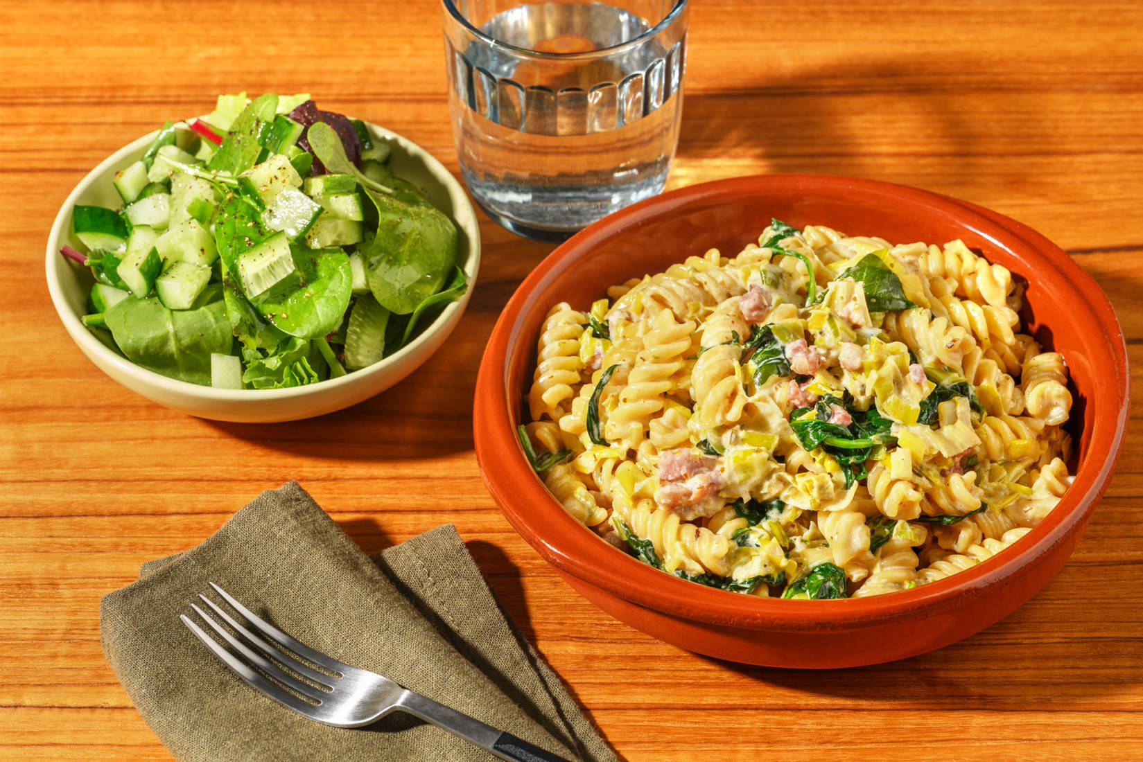 HelloHero: Herby Bacon, Chicken & Leek Pasta