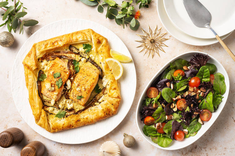 Salmon & Cheesy Potato-Stuffed Galette