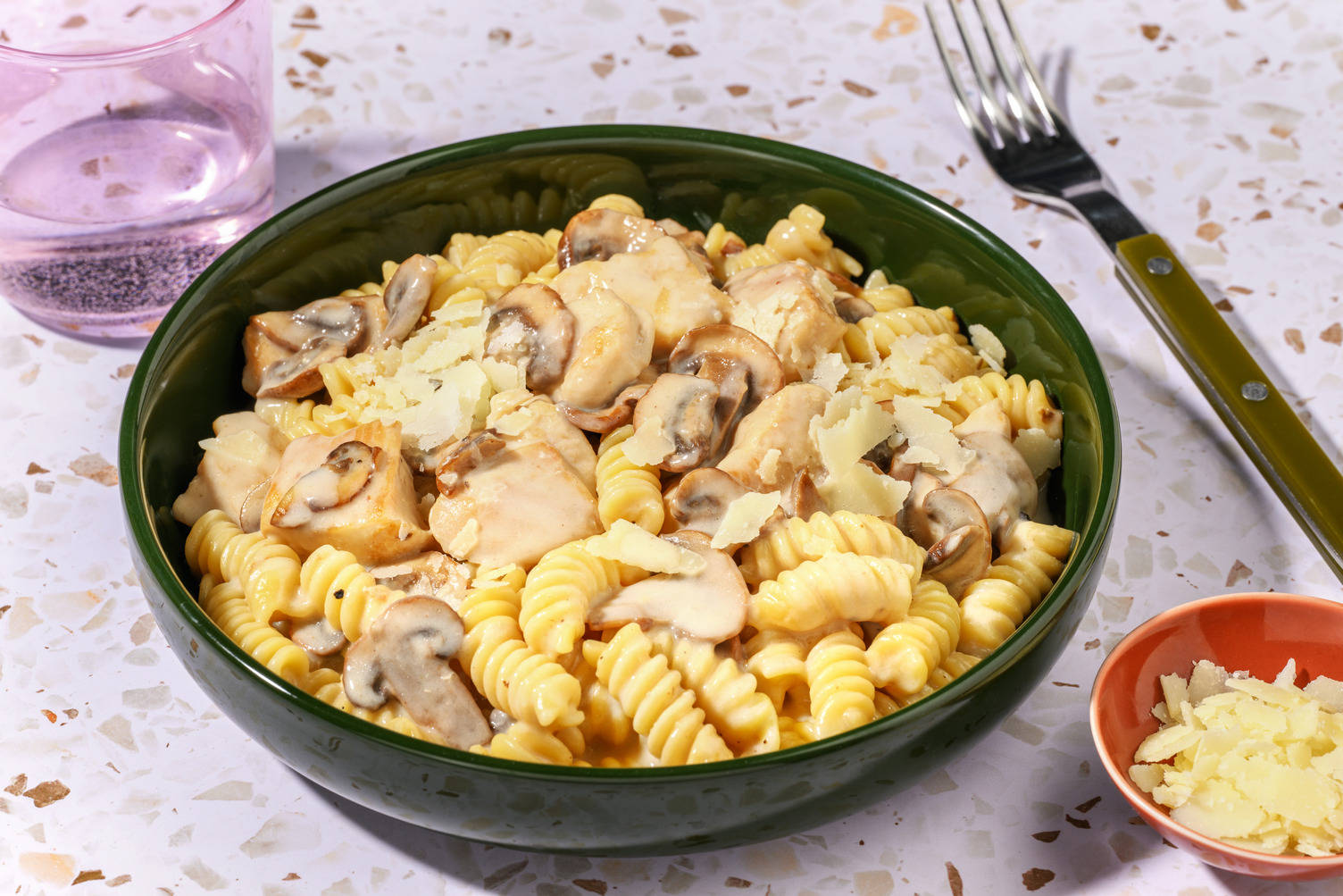 Creamy Double Chicken & Mushroom Fusilli