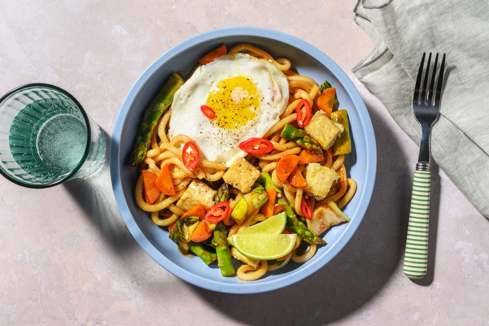 Malaysian Tofu & Udon Noodle Stir-fry