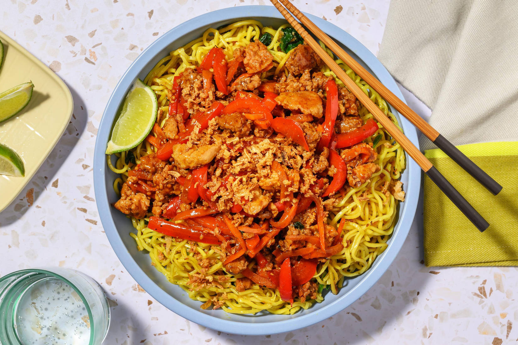  Cumin-Turmeric Fried Noodles withTofu